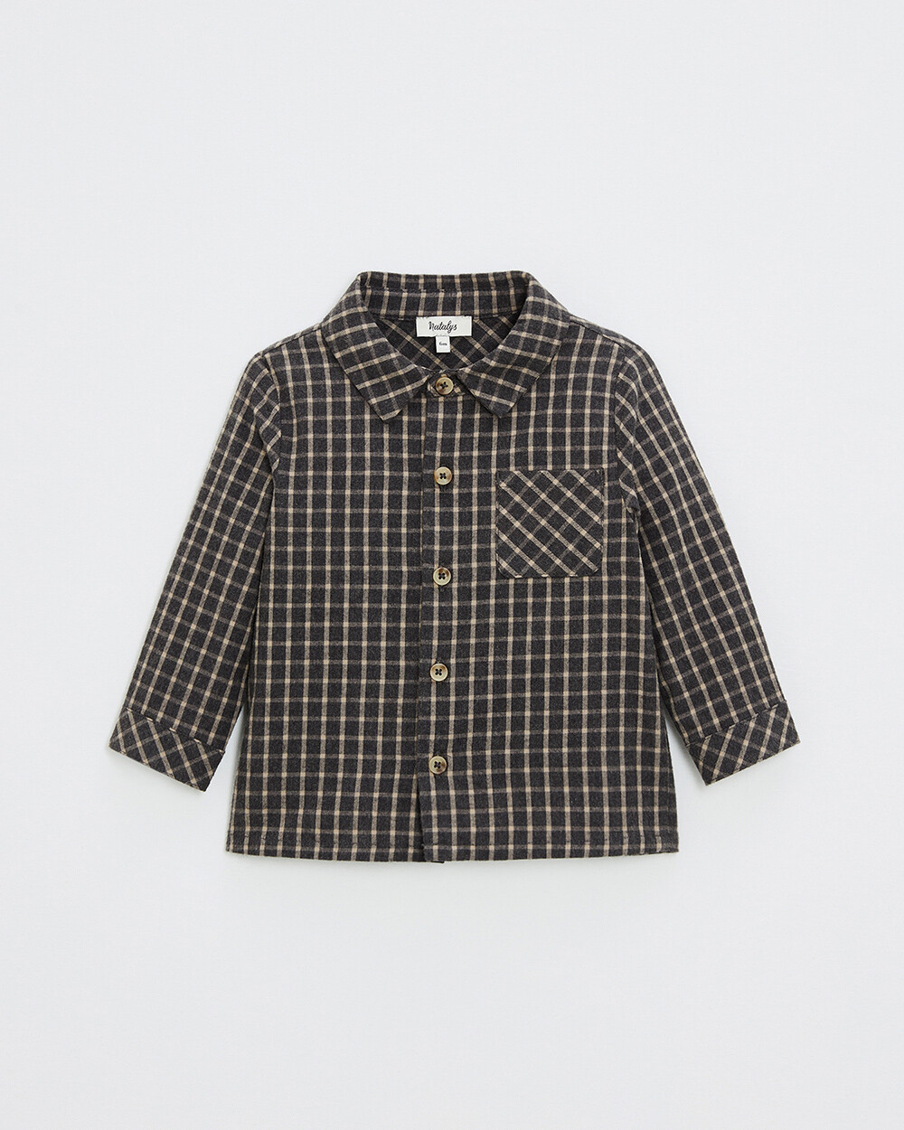 Chemise en flanelle Coloris gris anthracite chin&eacute;  Natalys