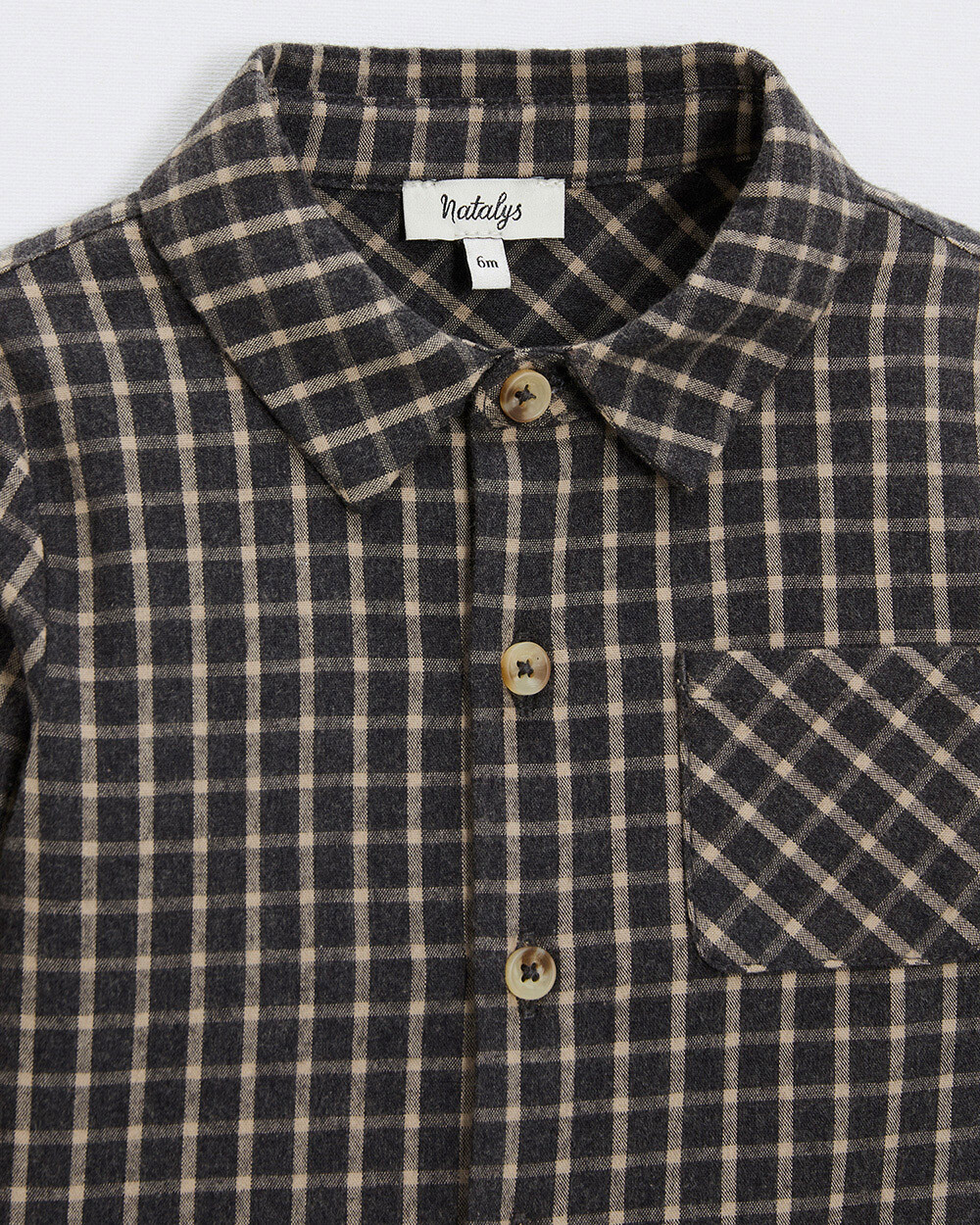 Chemise en flanelle Coloris gris anthracite chin&eacute;  Natalys