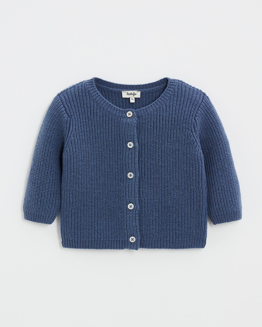 Gilet en laine m&eacute;rinos Coloris Bleu  Natalys