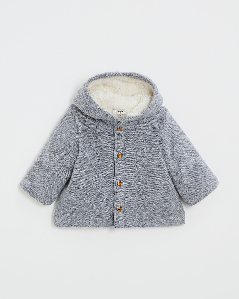 Veste &agrave; capuche en laine m&eacute;rinos Coloris Gris  Natalys