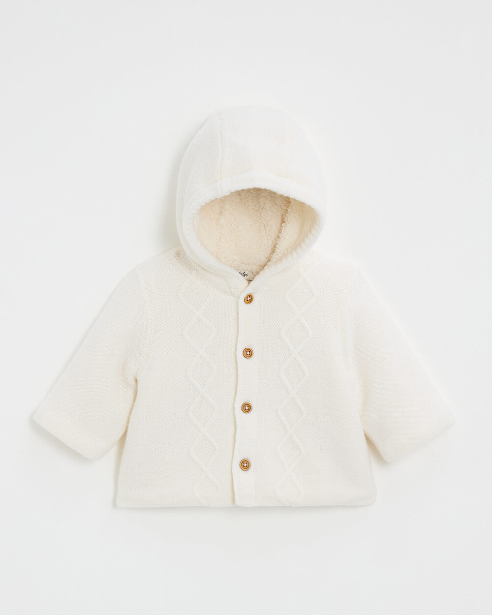 Veste à capuche en laine mérinos Coloris Ecru Natalys