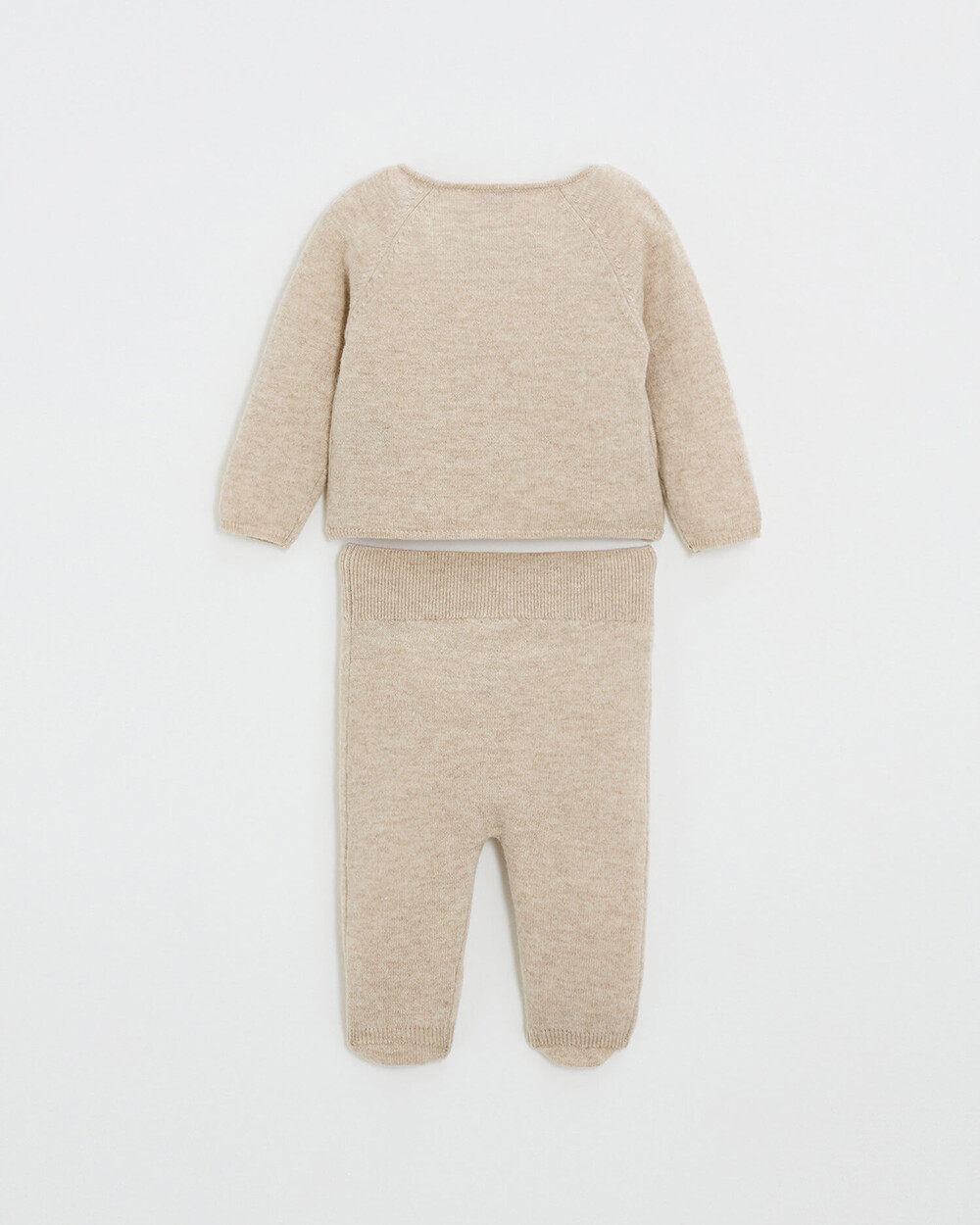 Ensemble brodé en laine mérinos Coloris Beige Natalys