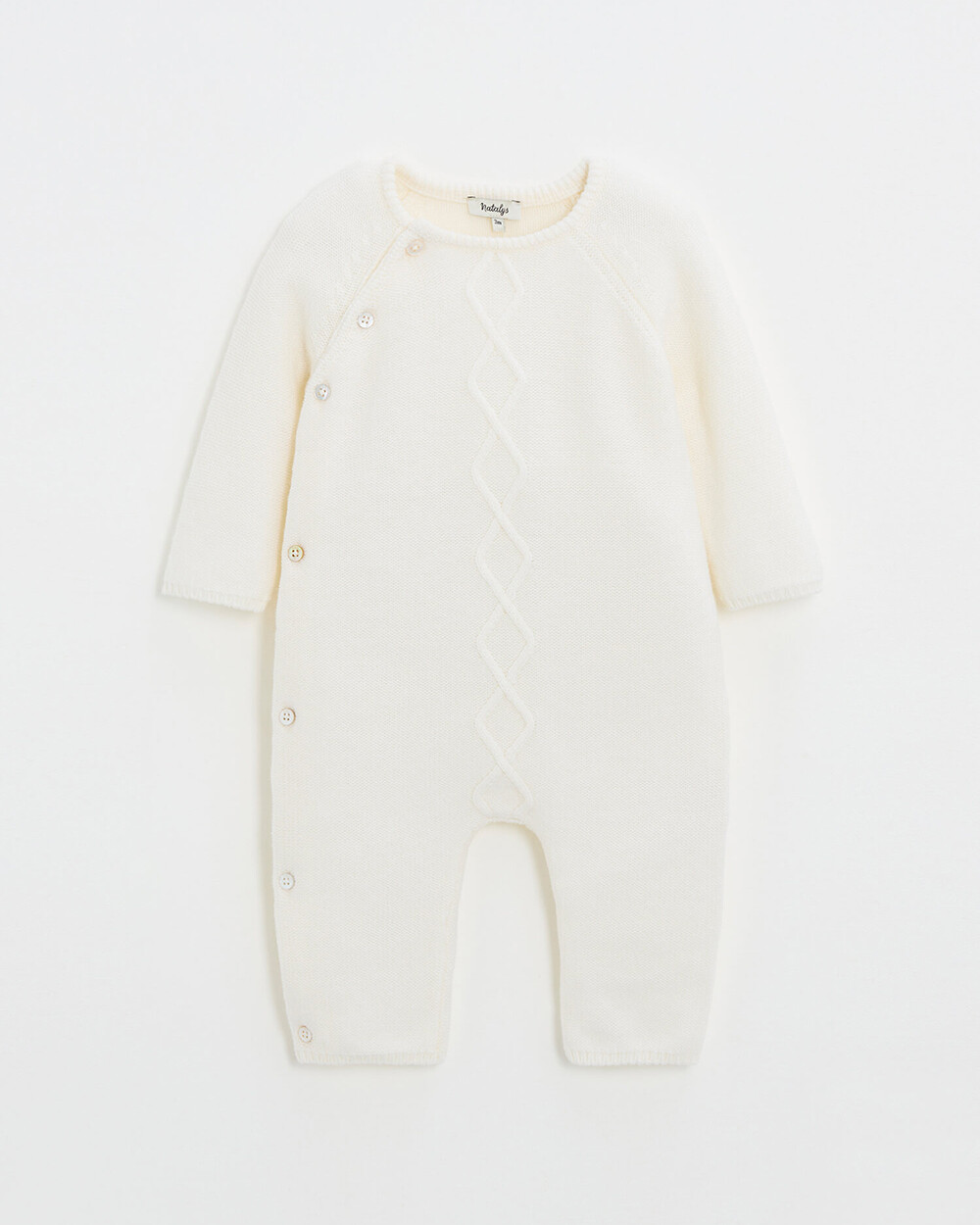 Combinaison longue sans pied en laine mé... Coloris Ecru Natalys
