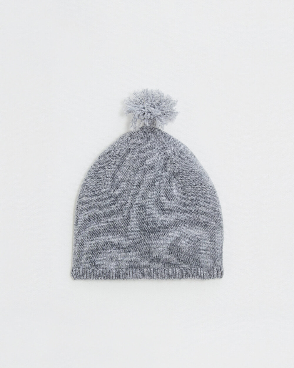 Bonnet à pompon en laine mérinos Coloris Gris Natalys