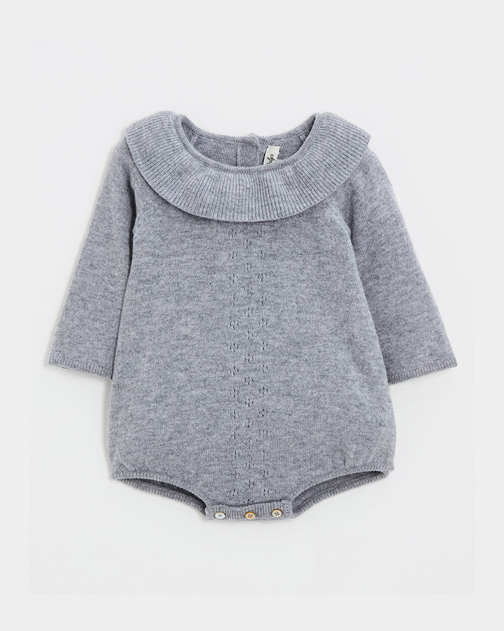 Barboteuse en laine mérinos Coloris Gris Natalys