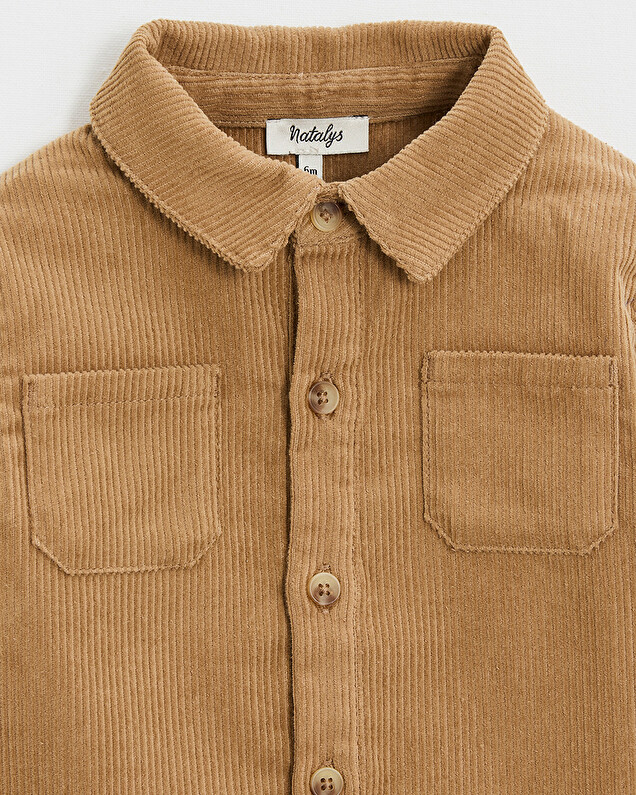 Chemise en velours côtelé Coloris caramel Natalys