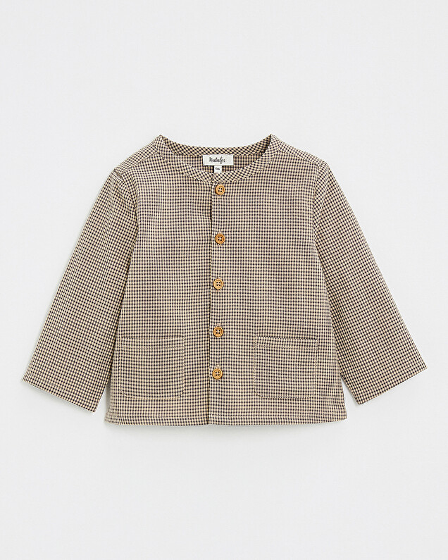 Chemise en vichy Coloris gris anthracite chiné/beige Natalys