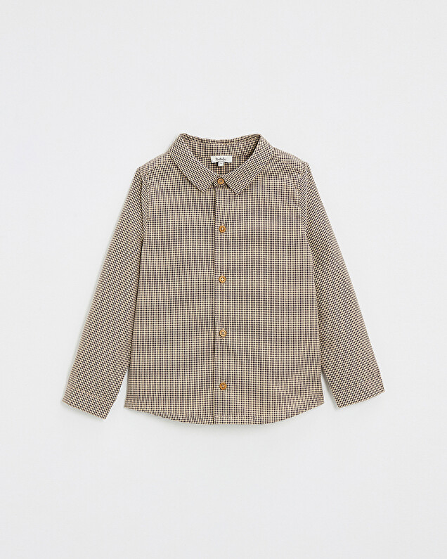 Chemise en vichy Coloris gris anthracite chiné/beige Natalys