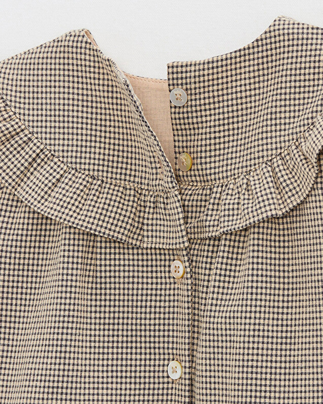 Blouse en vichy Coloris gris anthracite chiné/beige Natalys