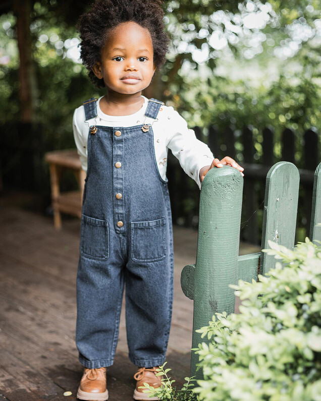 Salopette longue en denim Coloris gris anthracite Natalys