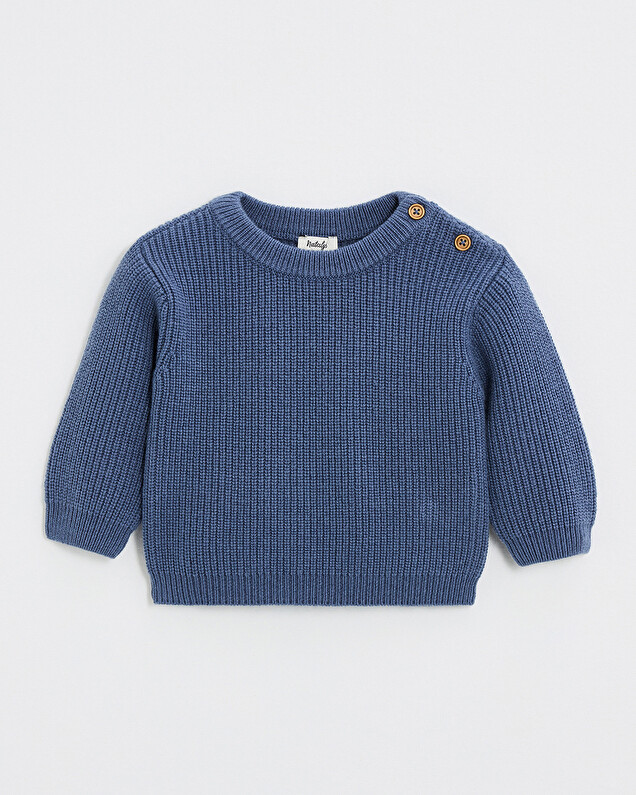 Pull en tricot fantaisie Coloris bleu nocturne Natalys