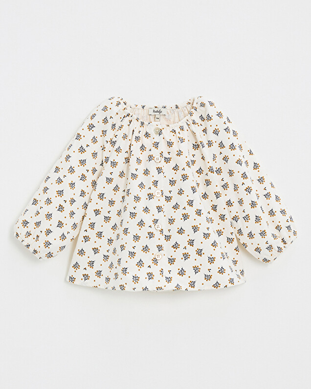 Blouse en velours Imprimé boutons d'or Natalys
