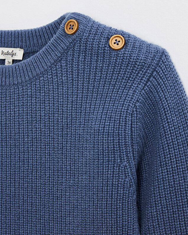 Pull en tricot fantaisie Coloris bleu nocturne Natalys