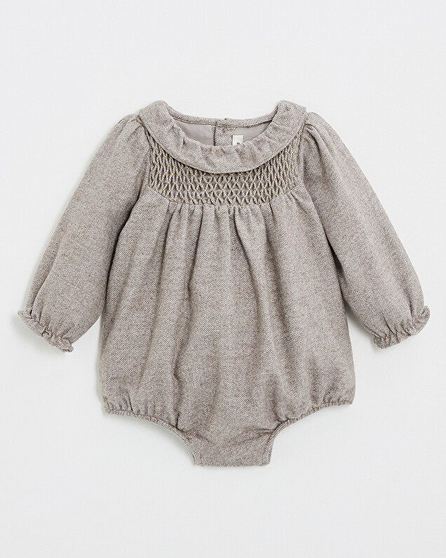 Barboteuse en flanelle Coloris beige Natalys