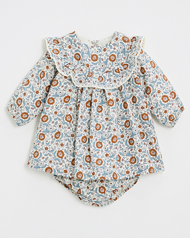 Robe manches longues imprimé Imprimé fleurs folk Natalys