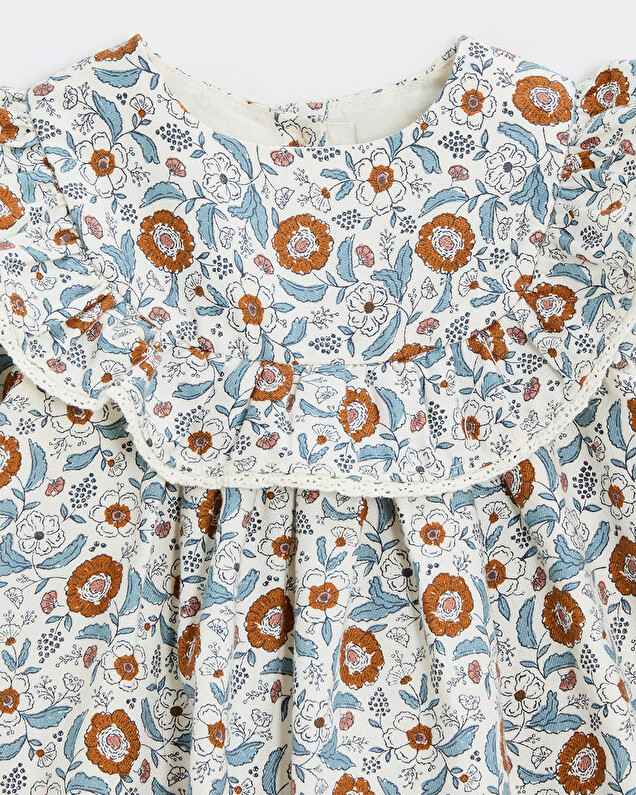 Robe manches longues imprimé Imprimé fleurs folk Natalys
