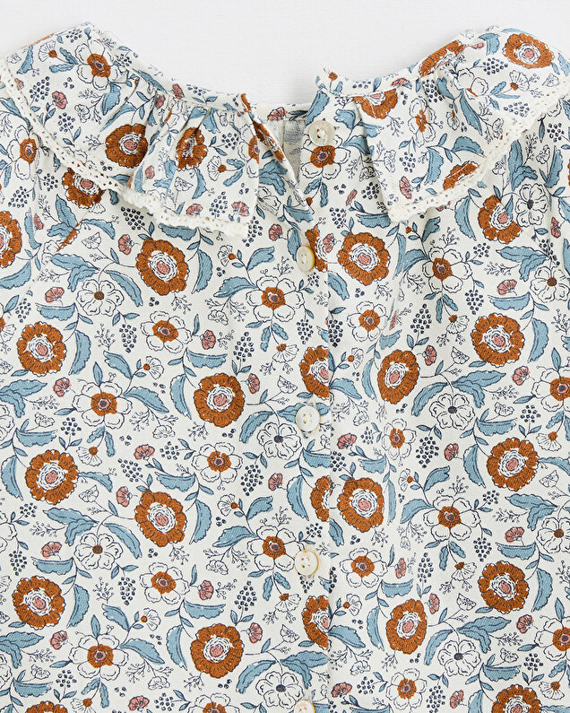 Robe manches longues imprimé Imprimé fleurs folk Natalys