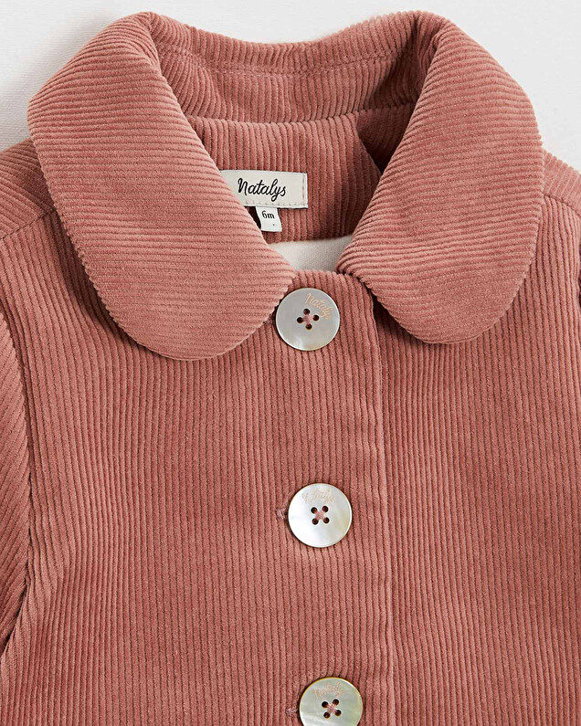 Manteau en velours côtelé Colors rose bégonia Natalys