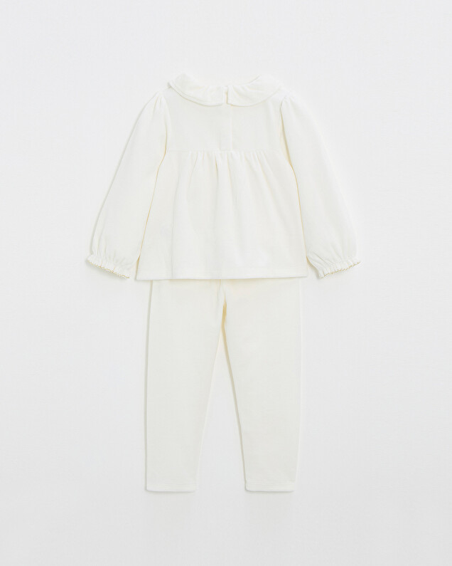 Pyjama deux pièces enfant en velours Coloris écru Natalys