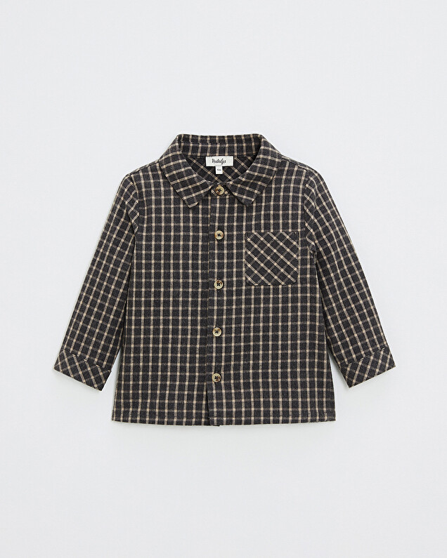 Chemise en flanelle Coloris gris anthracite chiné Natalys