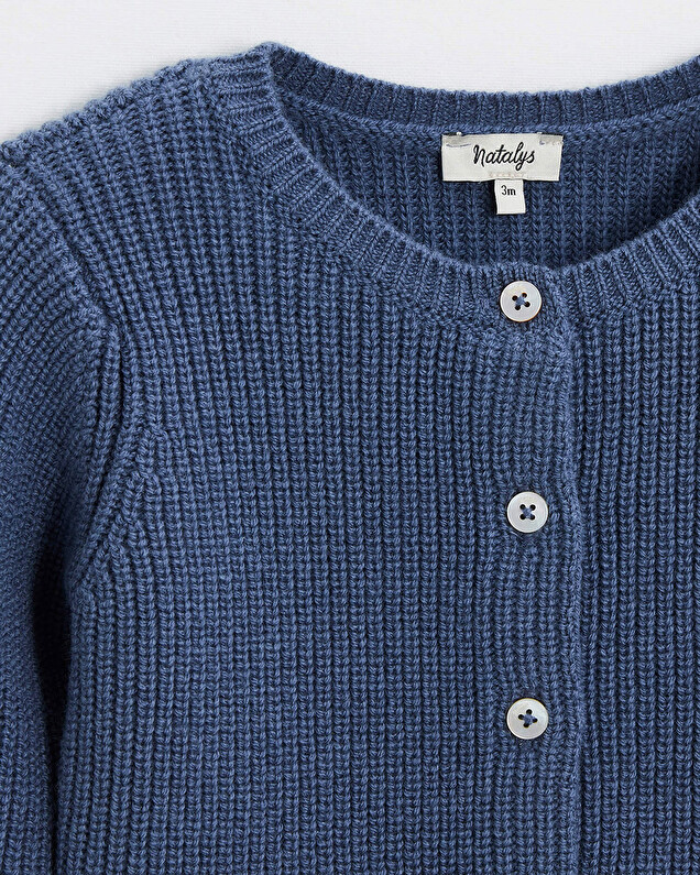 Gilet en laine mérinos Coloris Bleu Natalys