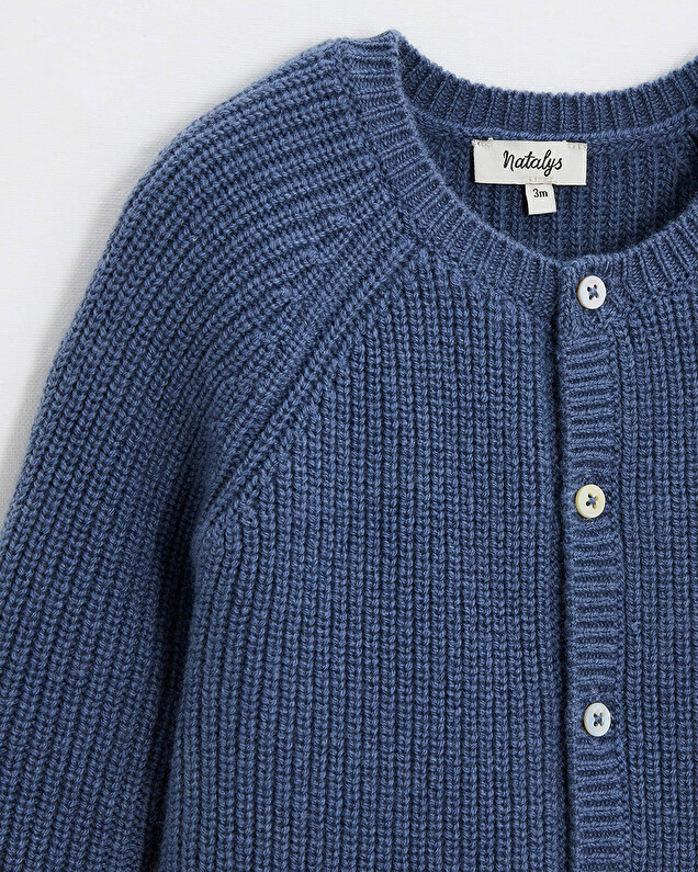 Combinaison longue sans pied en laine mé... Coloris Bleu Natalys