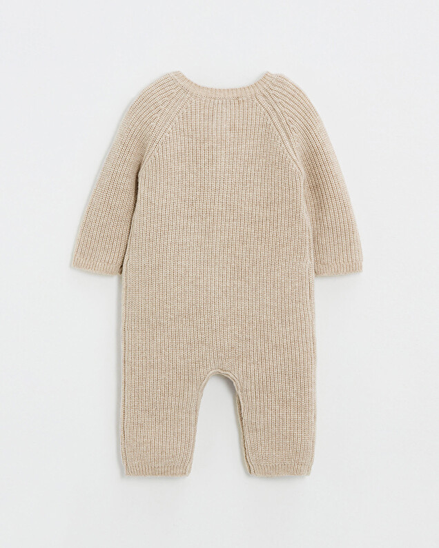 Combinaison longue sans pied en laine mé... Coloris Beige Natalys