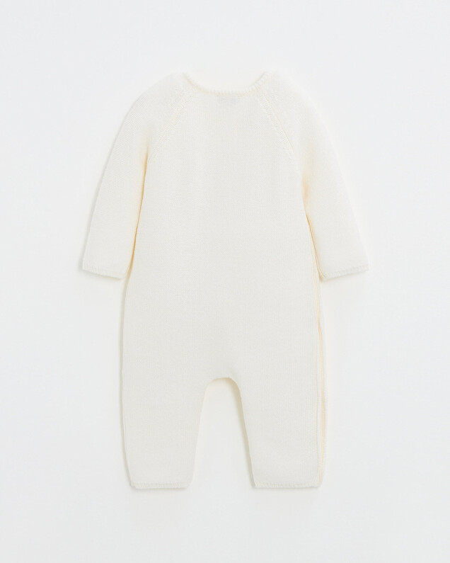 Combinaison longue sans pied en laine mé... Coloris Ecru Natalys