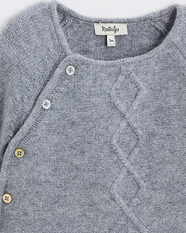 Ensemble en laine mérinos Coloris Gris Natalys