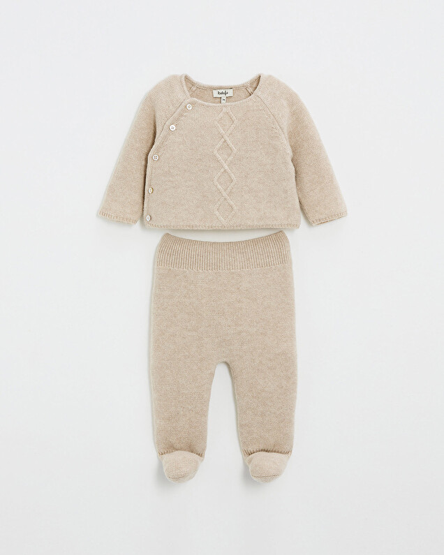 Ensemble en laine mérinos Coloris Beige Natalys