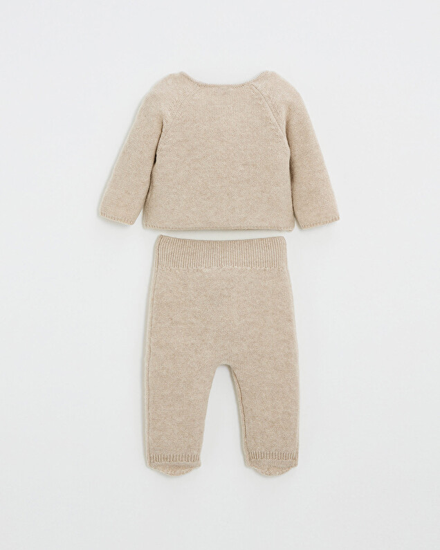Ensemble en laine mérinos Coloris Beige Natalys
