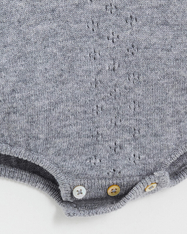 Barboteuse en laine mérinos Coloris Gris Natalys