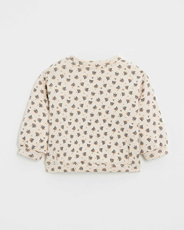 Sweat en molleton imprim&eacute; Imprim&eacute; boutons d'or  Natalys