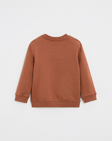 Sweat en molleton anim&eacute; Coloris brique  Natalys