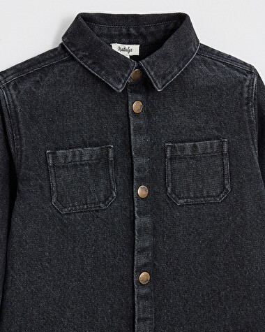 Chemise en denim Coloris gris anthracite  Natalys
