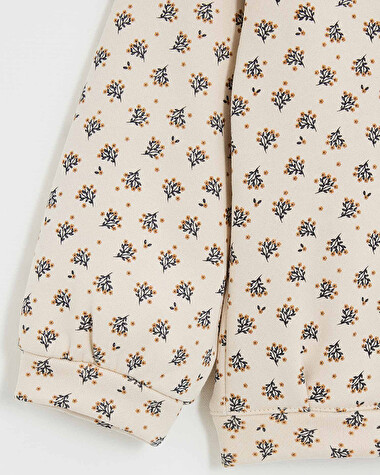 Sweat en molleton imprim&eacute; Imprim&eacute; boutons d'or  Natalys