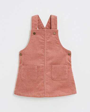Robe salopette en velours Colors rose b&eacute;gonia  Natalys
