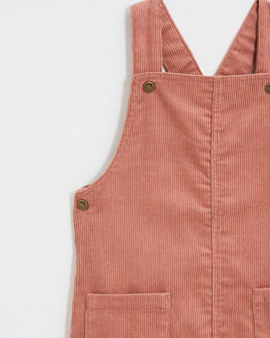 Robe salopette en velours Colors rose b&eacute;gonia  Natalys
