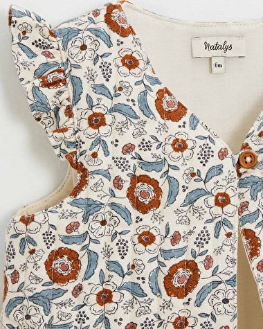 Gilet sans manche imprim&eacute; Imprim&eacute; fleurs folk  Natalys