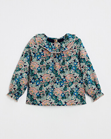Blouse en popeline imprim&eacute; Imprim&eacute; grosses fleurs  Natalys