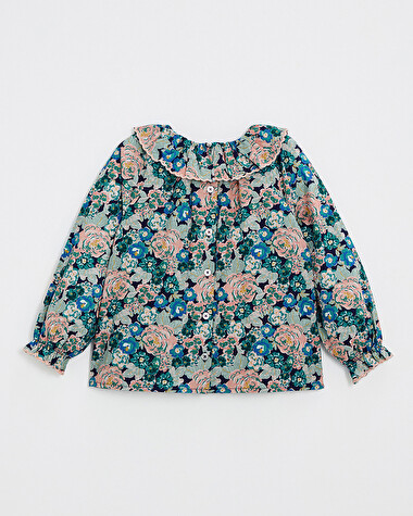 Blouse en popeline imprim&eacute; Imprim&eacute; grosses fleurs  Natalys