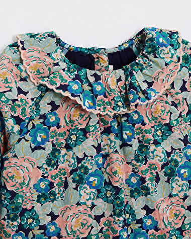 Blouse en popeline imprim&eacute; Imprim&eacute; grosses fleurs  Natalys