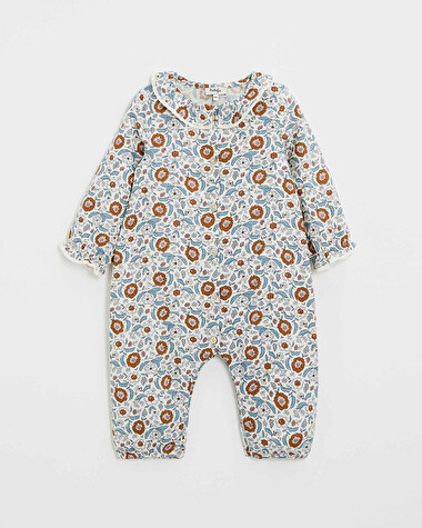 Pyjama une pi&egrave;ce en imprim&eacute; Imprim&eacute; fleurs folk  Natalys