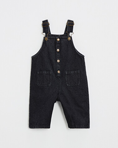 Salopette longue en denim Coloris gris anthracite  Natalys