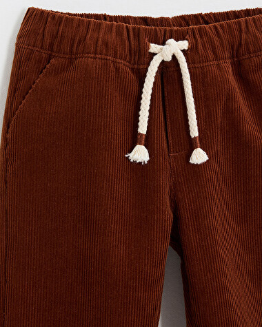 Pantalon en velours c&ocirc;tel&eacute; Coloris brique  Natalys