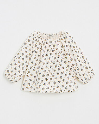 Blouse en velours Imprim&eacute; boutons d'or  Natalys
