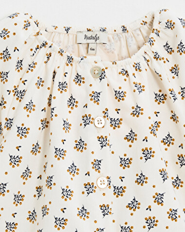 Blouse en velours Imprim&eacute; boutons d'or  Natalys