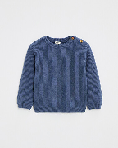 Pull en tricot fantaisie Coloris bleu nocturne  Natalys