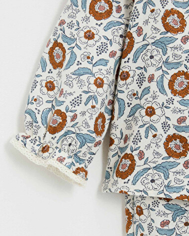 Pyjama deux pi&egrave;ces en imprim&eacute; Imprim&eacute; fleurs folk  Natalys