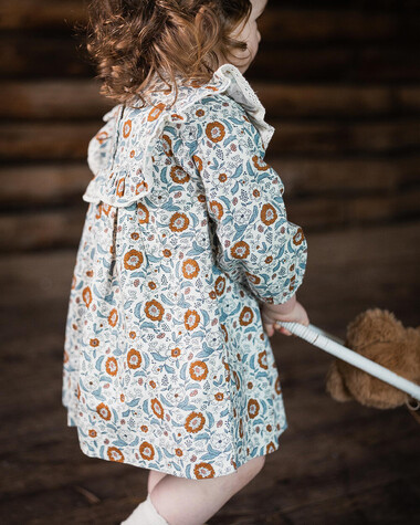 Robe manches longues imprim&eacute; Imprim&eacute; fleurs folk  Natalys